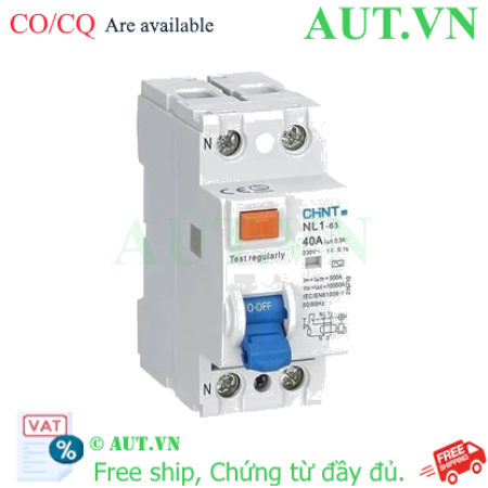 Ảnh của Aptomat chống giật CHINT NL1-63 2P 40A 300mA AC 6kA 