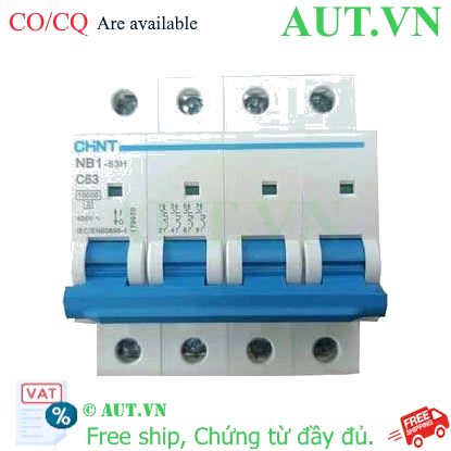Ảnh của Áp tô mát CHINT NB1-63H 4P C63 10kA DB 