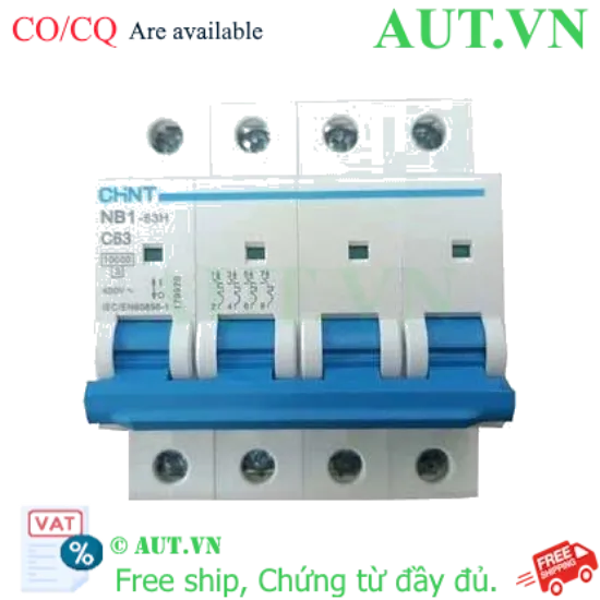 Ảnh của Áp tô mát CHINT NB1-63H 4P C63 10kA DB 