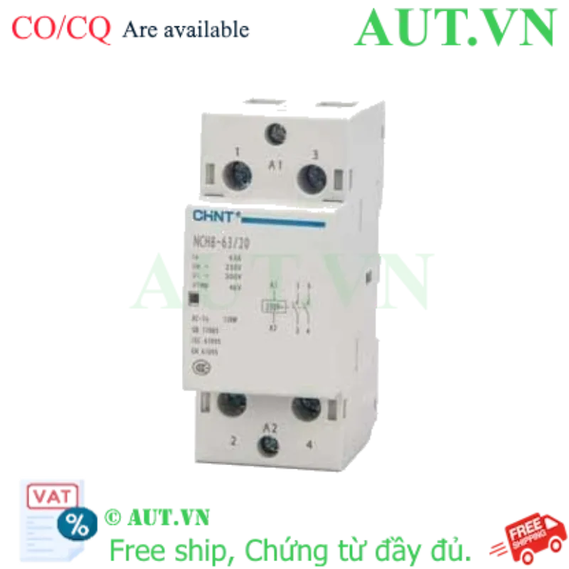 Ảnh của Contactor CHINT NCH8-63/20 220/230V - 2P, 63A Chính Hãng