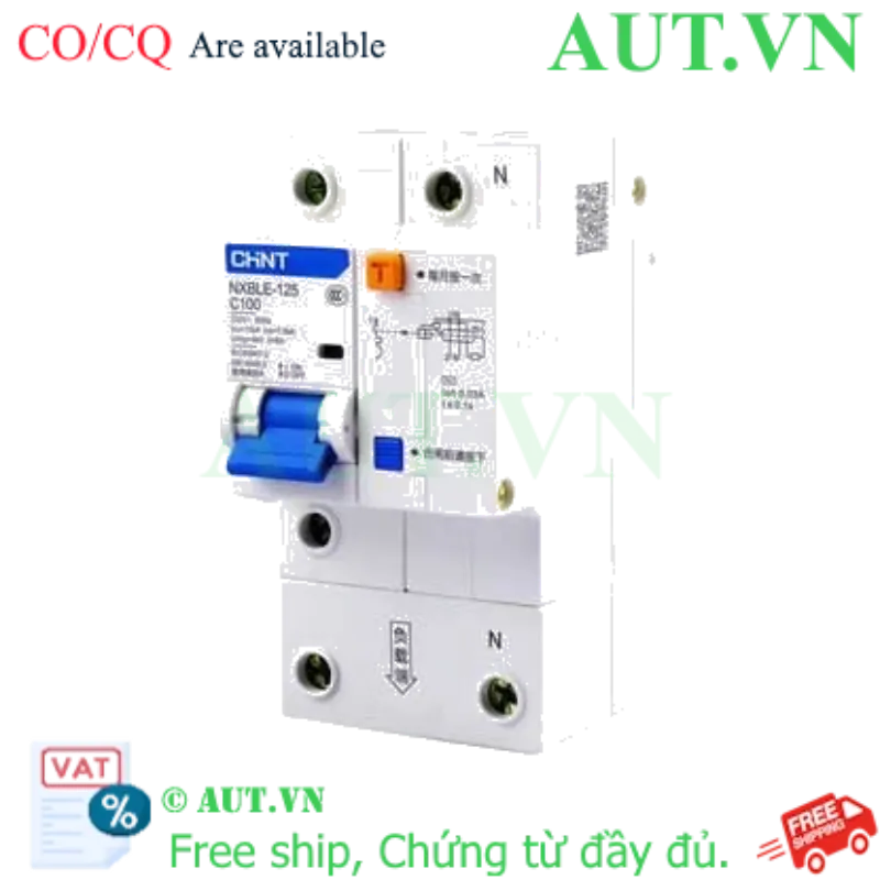 Ảnh của RCBO chống rò CHINT NXBLE-125 1P+N C100 30mA 