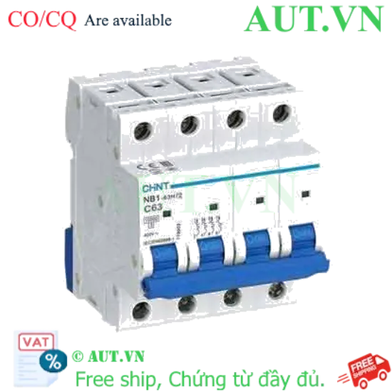 Ảnh của Aptomat CHINT NB1-63H/2 4P C63 8In 