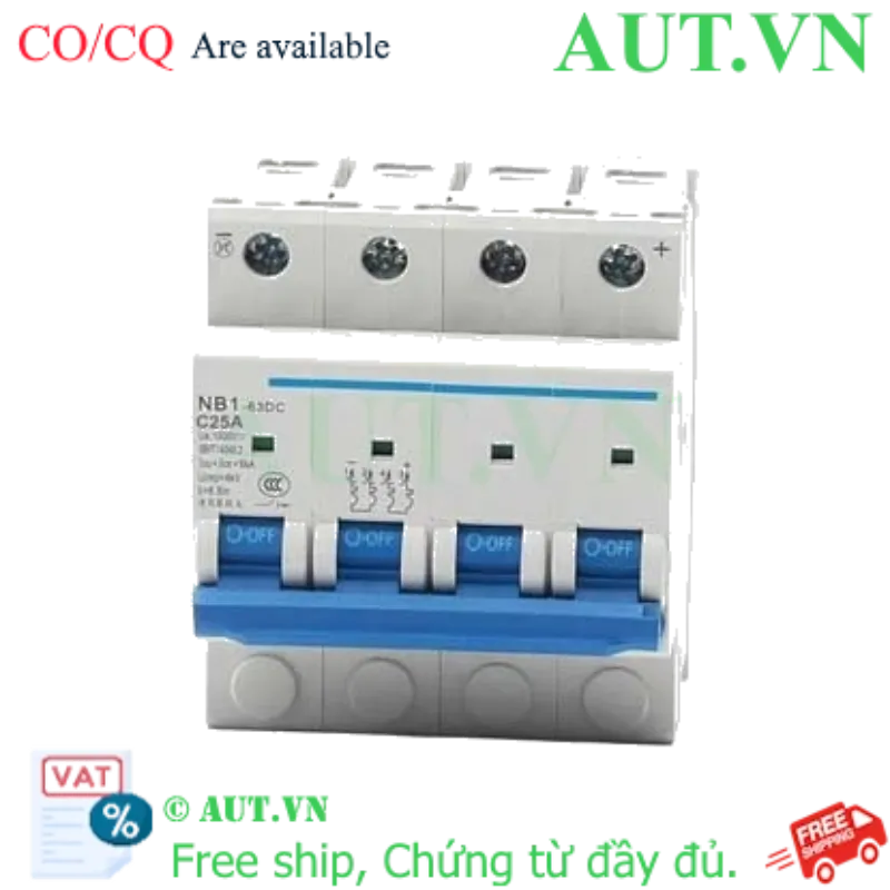 Ảnh của CB tép CHINT NB1-63DC 4P C25A DC1000V 6kA 