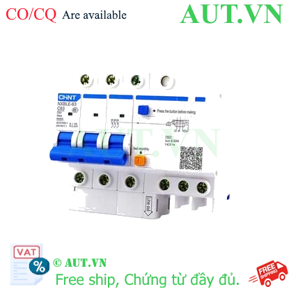 Ảnh của Cầu dao chống rò RCBO CHINT NXBLE-63 3P C63 30mA 6kA 