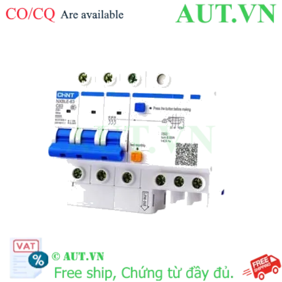 Ảnh của Cầu dao chống rò RCBO CHINT NXBLE-63 3P C63 30mA 6kA 
