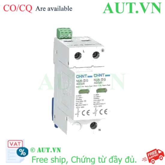 Ảnh của Chống sét lan truyền CHINT NU6-II G 40kA/320V 2P 