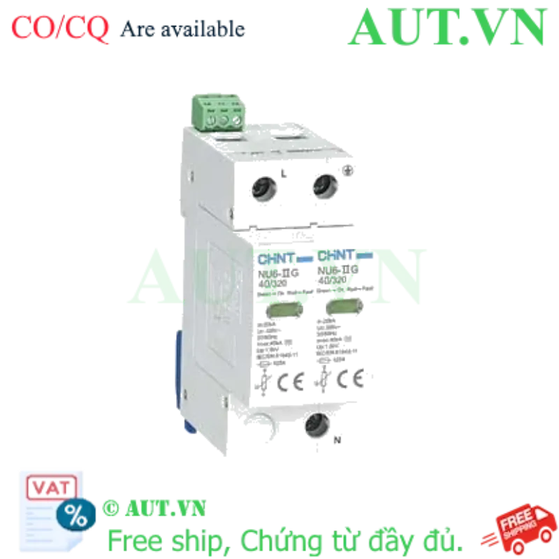 Ảnh của Chống sét lan truyền CHINT NU6-II G 40kA/320V 2P 
