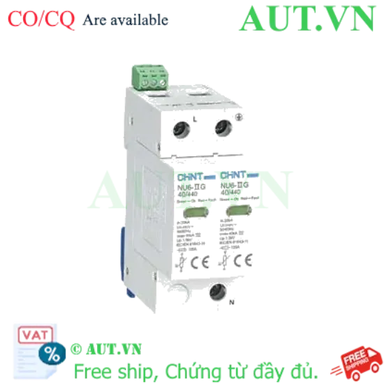 Ảnh của Chống sét lan truyền CHINT NU6-II G 40kA/440V 2P 
