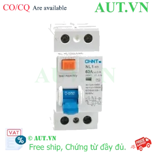 Ảnh của Aptomat chống giật CHINT NL1-63 2P 63A 100mA AC 6kA 
