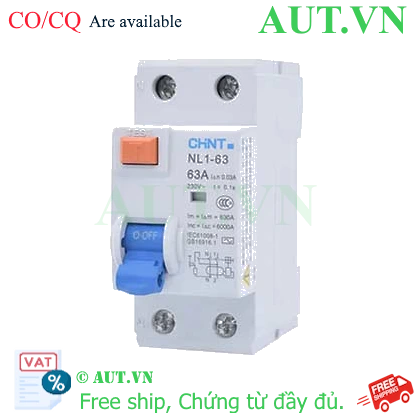 Ảnh của Aptomat chống giật CHINT NL1-63 2P 63A 300mA AC 6kA 