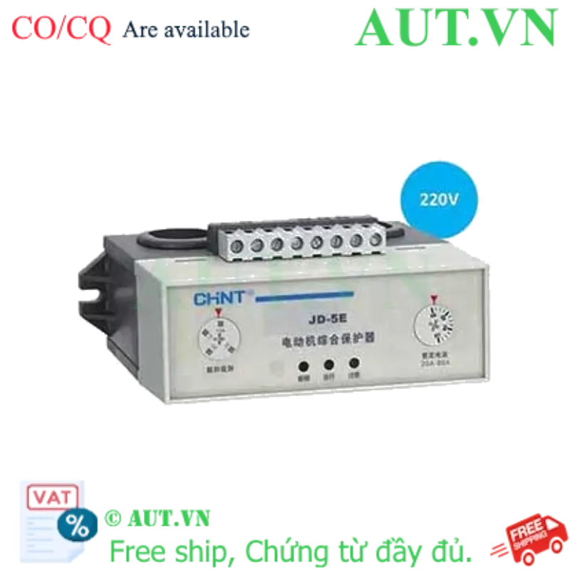 Ảnh của Rơ Le Bảo Vệ Motor CHINT JD-5E (20A-80A) AC220V - Chống Mất Pha & Quá Dòng - AUT VN