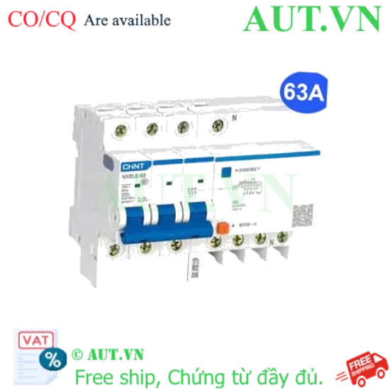 Ảnh của Cầu dao chống rò RCBO CHINT NXBLE-63 3P+N C63 30mA 6kA 