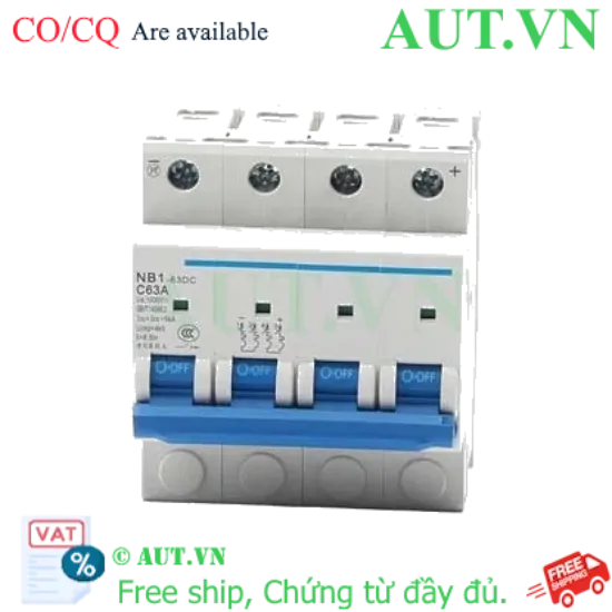 Ảnh của CB tép CHINT NB1-63DC 4P C63A DC1000V 6kA 