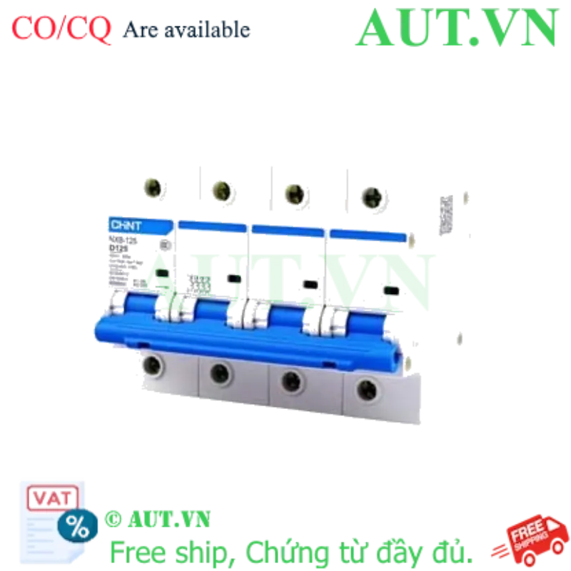 Ảnh của Áp tô mát cài loại nhỏ CHINT NXB-125 4P D125 