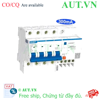 Ảnh của Át chống dòng rò CHINT NXBLE-32 4P C10 300mA 6kA 