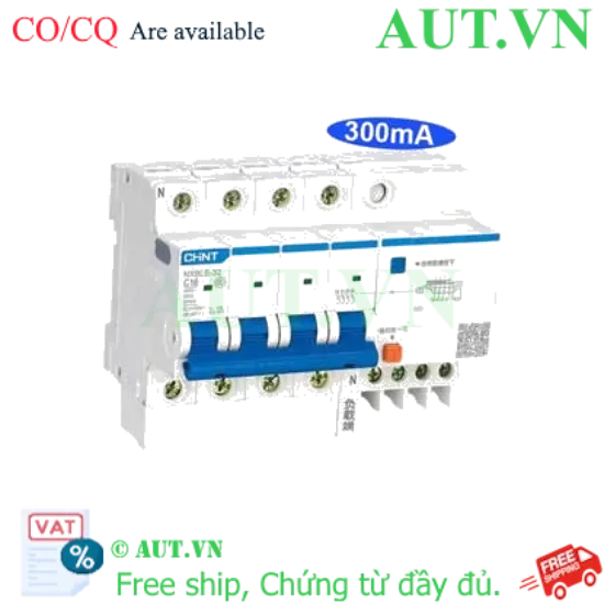 Ảnh của Át chống dòng rò CHINT NXBLE-32 4P C16 300mA 6kA 