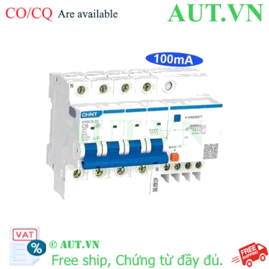 Ảnh của Át chống dòng rò CHINT NXBLE-32 4P C16 100mA 6kA 