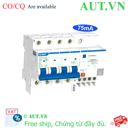 Ảnh của Át chống dòng rò CHINT NXBLE-32 4P C10 75mA 6kA 