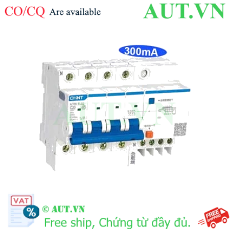 Ảnh của Át chống dòng rò CHINT NXBLE-32 4P C20 300mA 6kA 