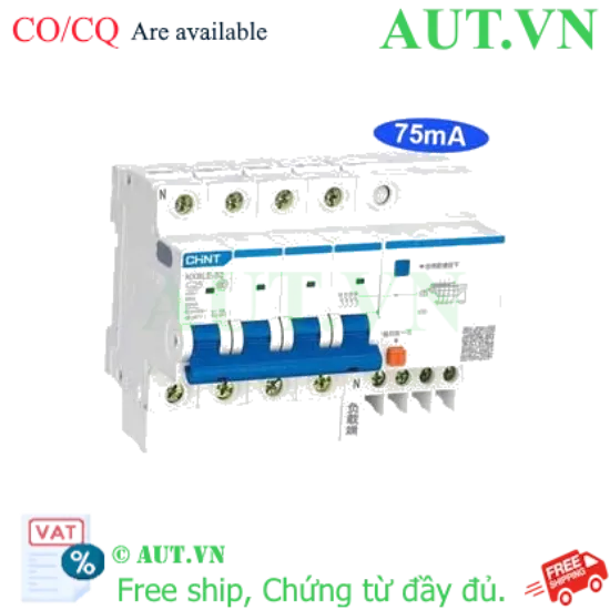 Ảnh của Át chống dòng rò CHINT NXBLE-32 4P C25 75mA 6kA 