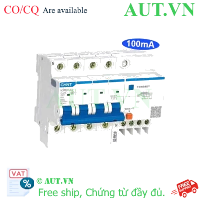 Ảnh của Át chống dòng rò CHINT NXBLE-32 4P C25 100mA 6kA 
