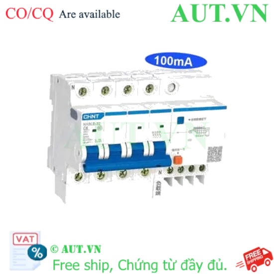 Ảnh của Át chống dòng rò CHINT NXBLE-32 4P C6 100mA 6kA 