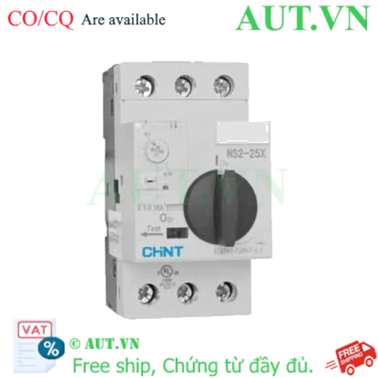 Ảnh của CB Bảo Vệ Động Cơ CHINT NS2-25X (0.1-0.16A) | Chống Mất Pha, Icu 100kA