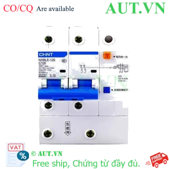 Ảnh của RCBO chống rò CHINT NXBLE-125 2P C100 30mA 
