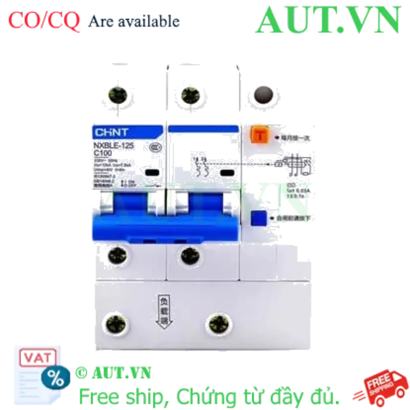Ảnh của RCBO chống rò CHINT NXBLE-125 2P C100 30mA 
