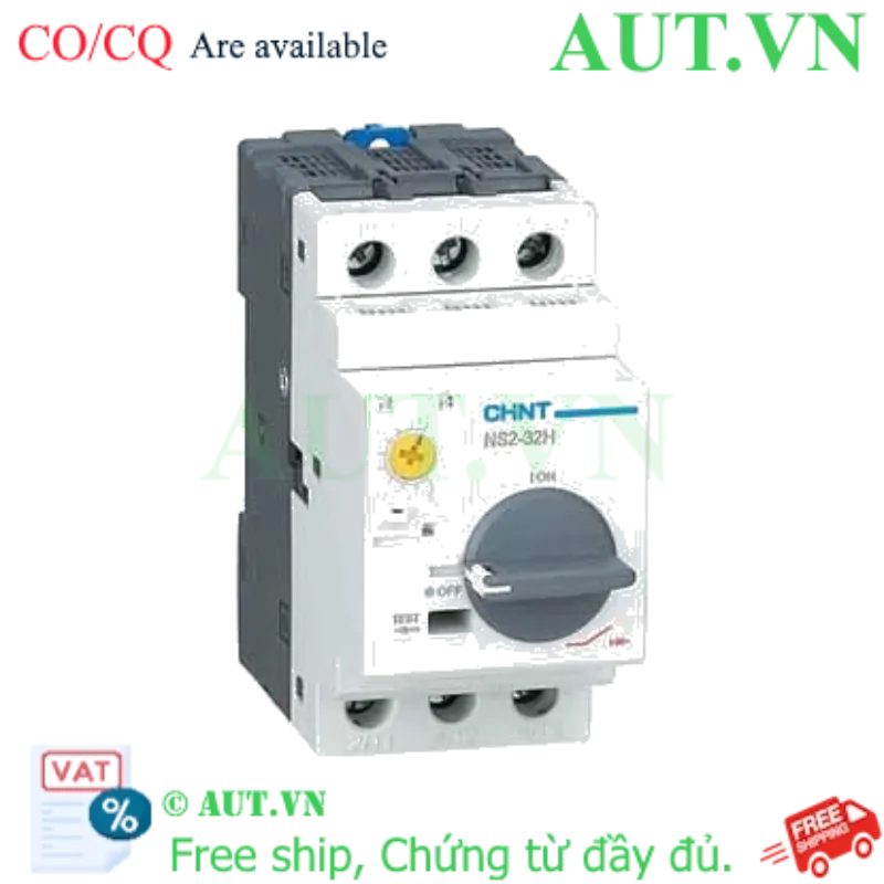 Ảnh của CB Bảo Vệ Động Cơ CHINT NS2-32H (0.25-0.4A) - Chống Mất Pha, Dòng Cắt 100kA
