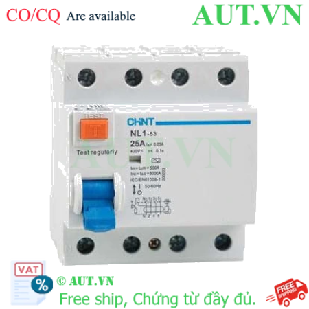Ảnh của Cầu dao chống rò NL1-63 4P 25A 30mA AC 6kA CHINT