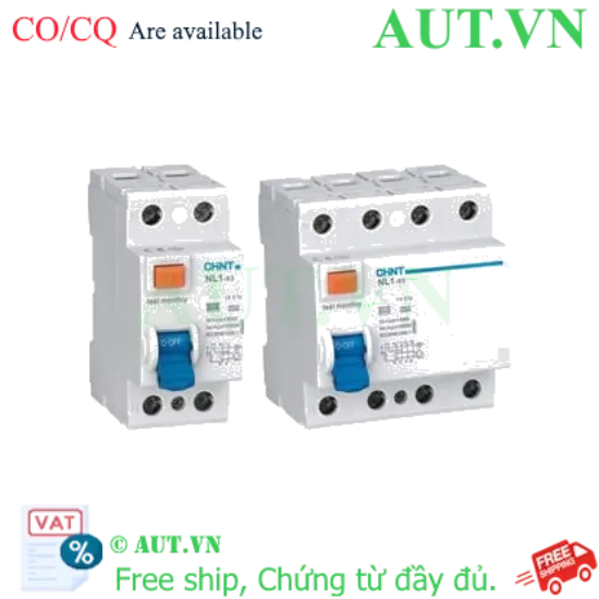 Ảnh của Aptomat chống giật CHINT NL1-63 4P 32A 30mA AC 6kA 
