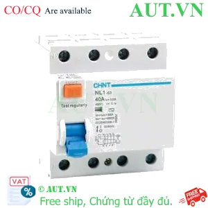 Ảnh của Aptomat chống giật CHINT NL1-63 4P 40A 30mA AC 6kA 