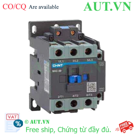 Ảnh của Công tắc tơ CHINT NXC-50 220V 50/60Hz, 3NO, 1NO+1NC