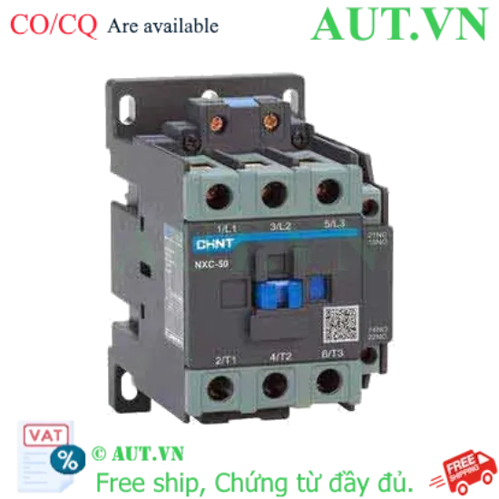Ảnh của Công tắc tơ CHINT NXC-50 220V 50/60Hz, 3NO, 1NO+1NC