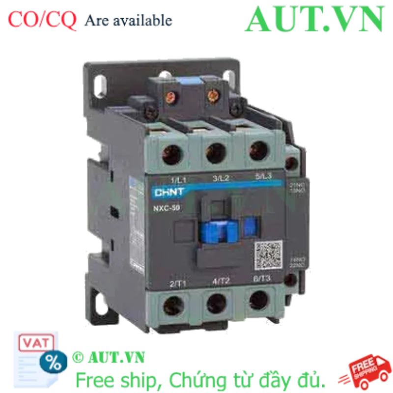 Ảnh của Công tắc tơ CHINT NXC-50 220V 50/60Hz, 3NO, 1NO+1NC