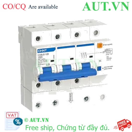 Ảnh của RCBO chống rò CHINT NXBLE-125 3P C100 30mA 