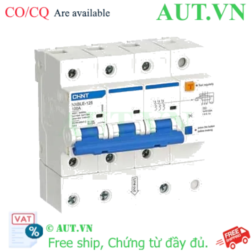 Ảnh của RCBO chống rò CHINT NXBLE-125 3P C100 30mA 