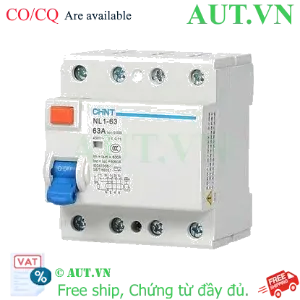 Ảnh của Aptomat chống giật CHINT NL1-63 4P 63A 30mA AC 6kA 