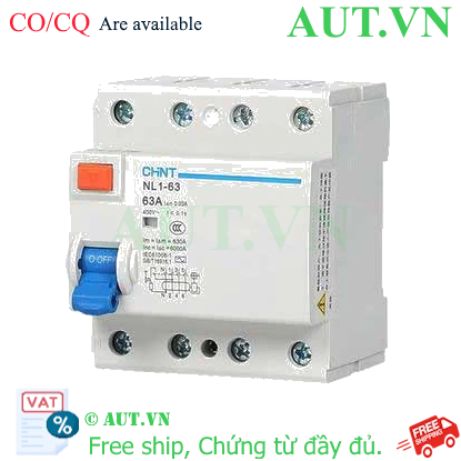 Ảnh của Aptomat chống giật CHINT NL1-63 4P 63A 30mA AC 6kA 