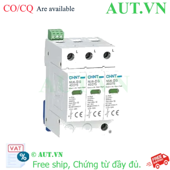 Ảnh của Chống sét lan truyền CHINT NU6-II G 40kA/275V 3P 