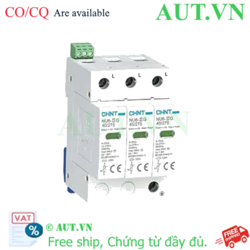 Ảnh của Chống sét lan truyền CHINT NU6-II G 40kA/275V 3P 