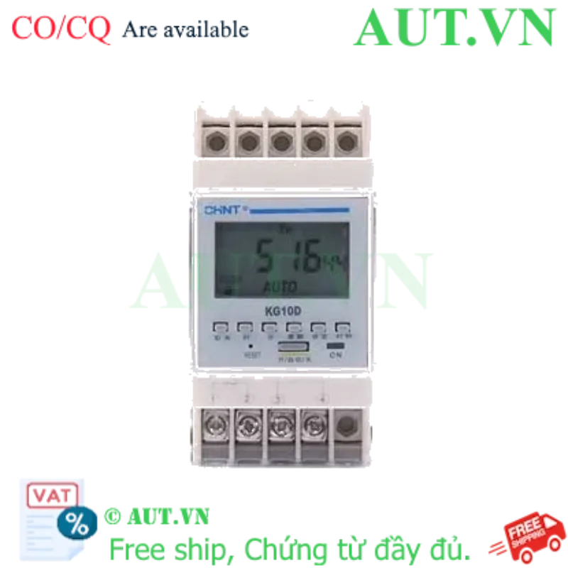 Ảnh của Công tắc hẹn giờ kỹ thuật số CHINT KG10D-1Z AC220V | 32 Bước Lập Trình, Màn Hình LCD, Lắp Thanh Ray DIN
