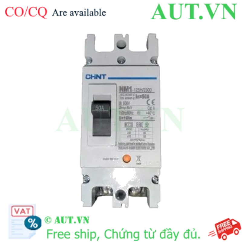 Ảnh của Áp tô mát khối điện áp 415-690VAC CHINT NM1-125H/2300 50A 