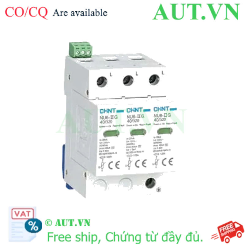 Ảnh của Chống sét lan truyền CHINT NU6-II G 40kA/320V 3P 