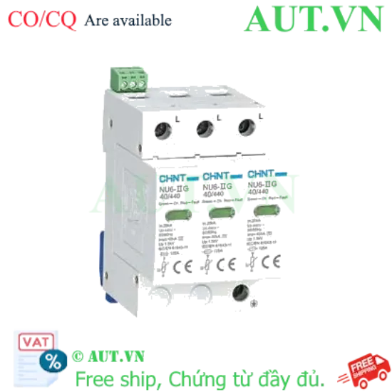 Ảnh của Chống sét lan truyền CHINT NU6-II G 40kA/440V 3P 
