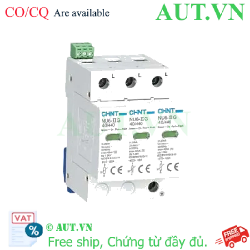 Ảnh của Chống sét lan truyền CHINT NU6-II G 40kA/440V 3P 