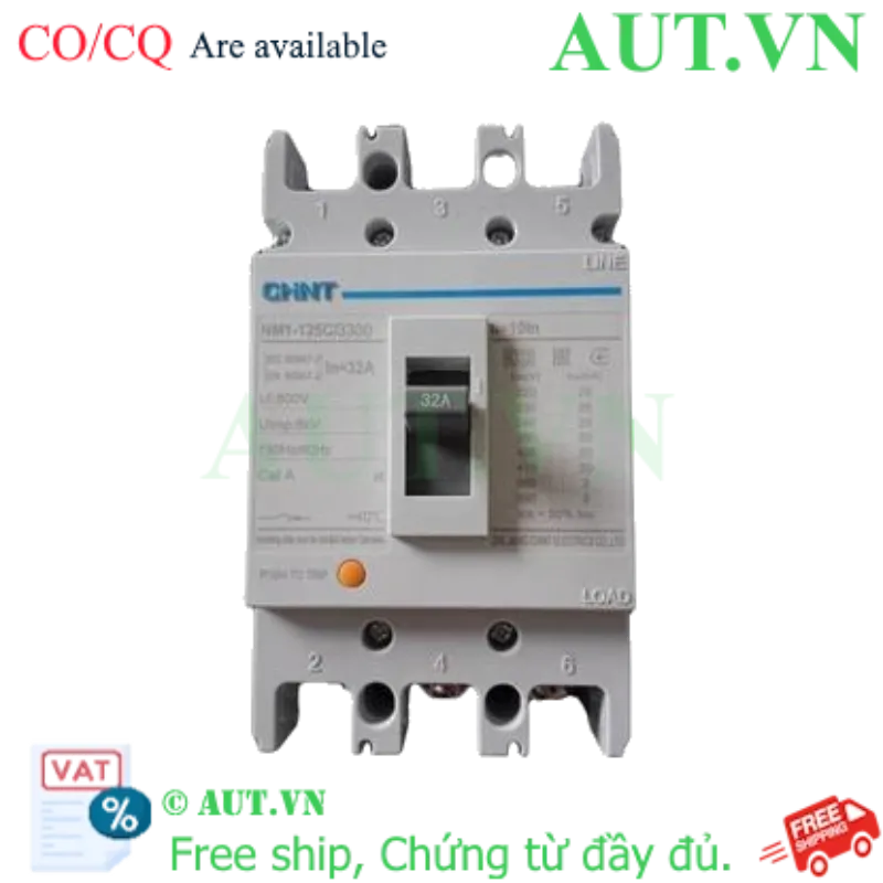Ảnh của MCCB CHINT NM1-125C/3300 32A - 3P, 32A, 20kA
