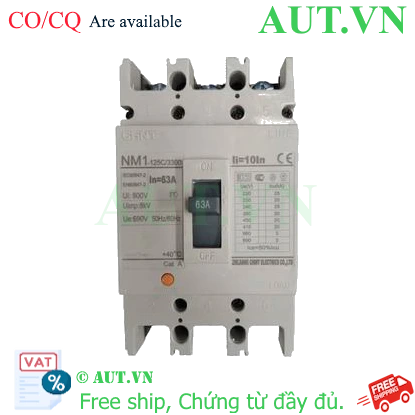 Ảnh của Áp tô mát CHINT NM1-125C/3300 63A - 3P, 63A, 20kA