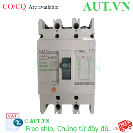 Ảnh của Áp tô mát CHINT NM1-125C/3300 63A - 3P, 63A, 20kA
